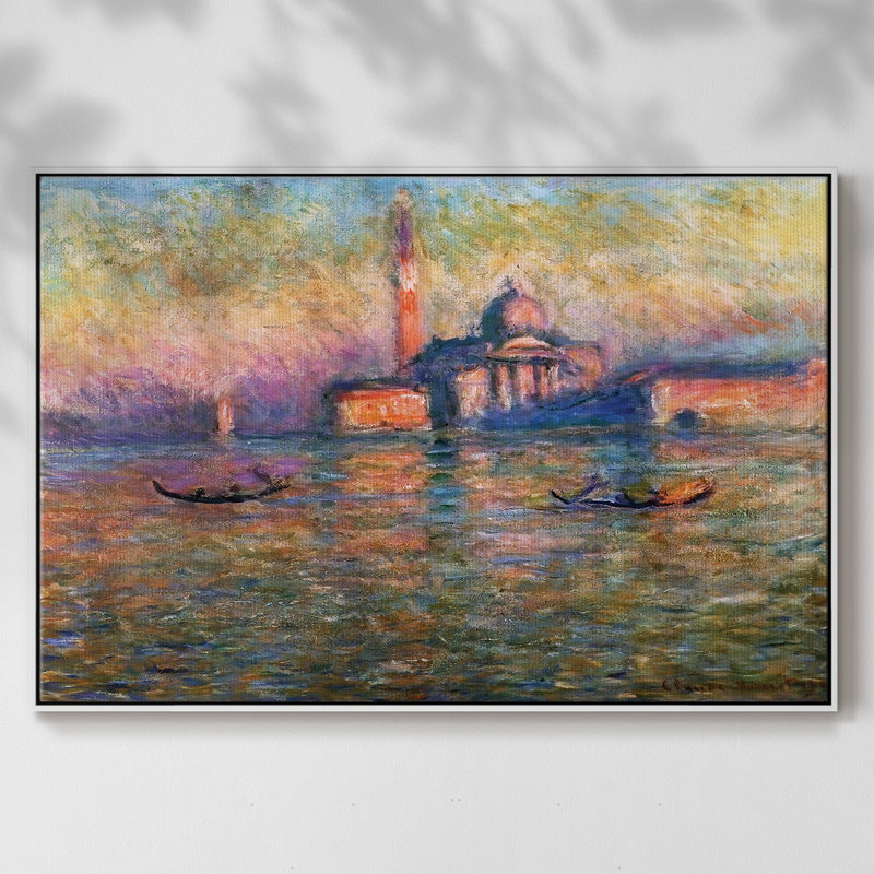 San Giorgio Maggior, 1908 04, reproduction d'art sur toile, H 27 po x l 41 po x P 2 po, Blanc
