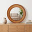 Miroir mural rond en bois massif de 24 po de style rotin-133671642-133671644