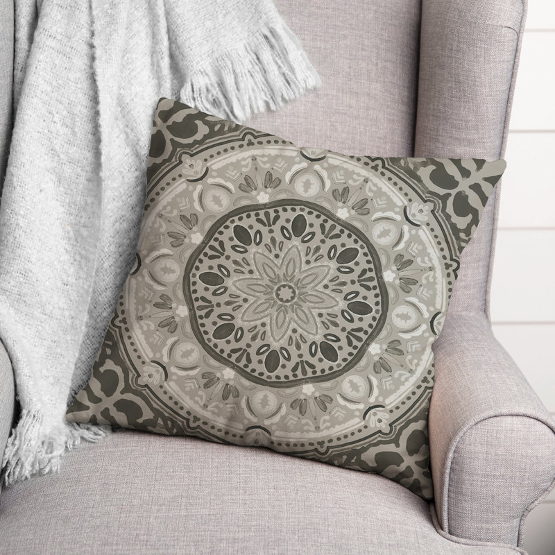 Outdoor Square Pillow Cover & Insert, Gray