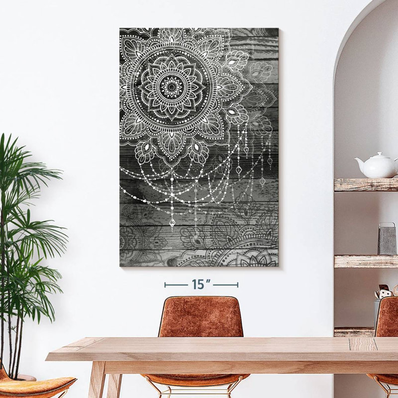 " Boho Mandala Flower ", 48" H x 32" W x 1.25" D
