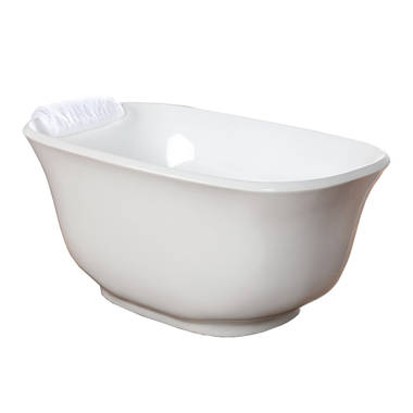 ADM Bathroom Design 75 x 46 Glossy White Stone Resin Bathtub, SW-114-GLOSSY