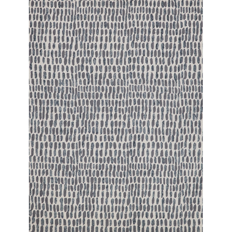 Ink Blot Wool Area Rug in Black/Gray