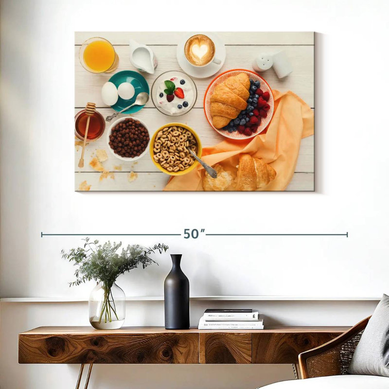 Petit déjeuner copieux, H 26 po x l 39 po