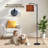 Arc Floor Lamp Red Black Buffalo Plaid Seamless Floor Lamps with Remote LED Lights Adjustable Lamp Shades Tall Standing Lamps for Reading Office Living Room