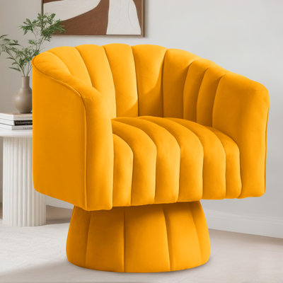 Accent Chair, 360° Swivel Accent Chairs, Velvet Upholstered Small Barrel Chair, Small Barrel Chairs For Small Place, Classic Chair For Living Room Or Bedroom