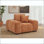 Chaise d'appoint rembourrée avec courbes sculpturales et capitonnage à canaux - orange