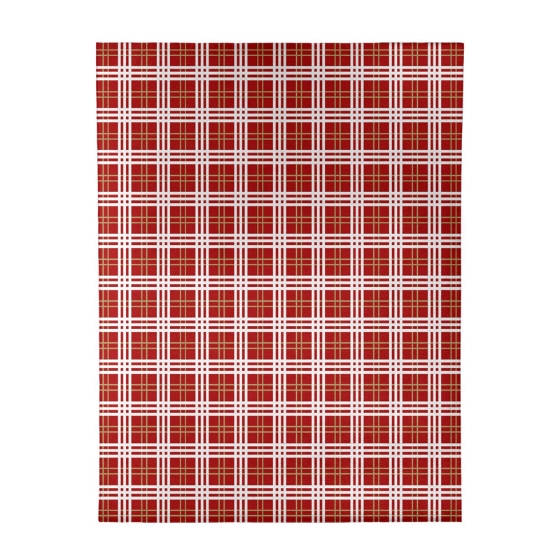 Plaid Red Area Rug, Rectangle 9' x 12'