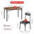Brown Dining Table Set for 4 Rectangular Kitchen Table with 4 Upholstered Chairs 5 Piece Dining Room Table Set for Apartment, Studio, Small Space, Sturdy & Space-Saving-648841142