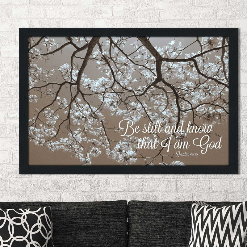 «Be Still», reproduction de photo, H 33,5 po x l 49,5 po x P 1 po, Cadre espresso