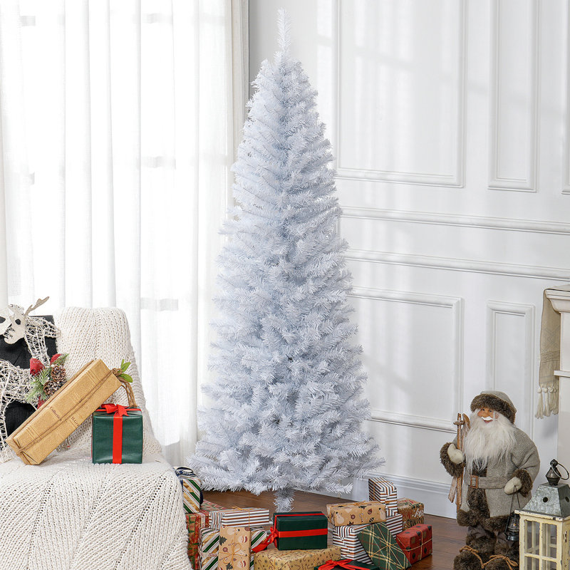 Arbre de Noël au crayon 6 pi, sapin de Noël artificiel non éclairé avec branches réalistes, arbre d'Halloween avec 618 pointes