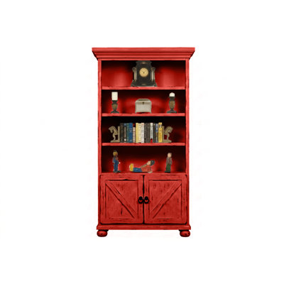 Bibliothèque en bois massif avec rangement Farmhouse