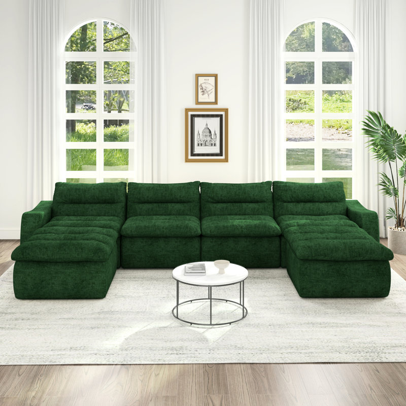 Canapé de salon confortable, sans assemblage, conception luxueuse et modulaire, assise basse