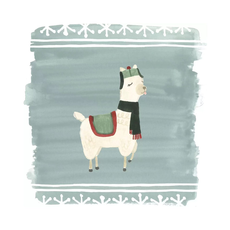 Winter Wonder Llama I by June Erica Vess - Wrapped Canvas Painting, 66.04 cm H x 66.04 cm W x 1.91 cm D