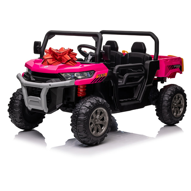 Pink 24V Kids Ride-On Truck with Remote Control and Electric Dump Bed