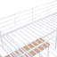 Lit mezzanine double en métal avec bureau et échelle de rangement latérale