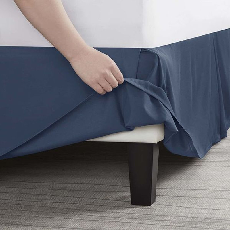 Luxury Pleated 14" Bed Skirt, Navy Blue, Full XL