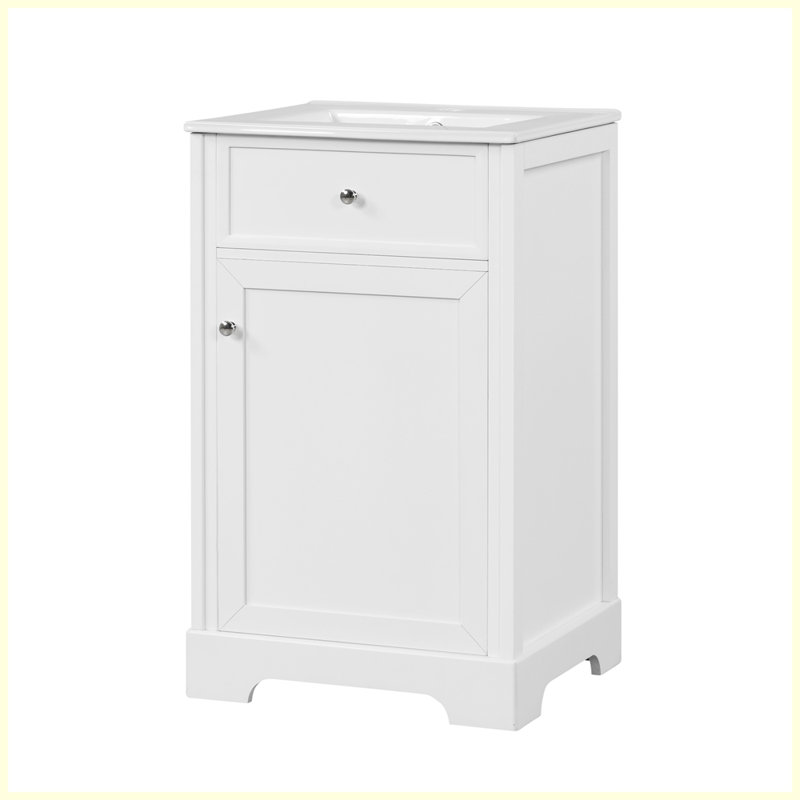 Armoire de salle de bain moderne avec lavabo et porte à fermeture douce