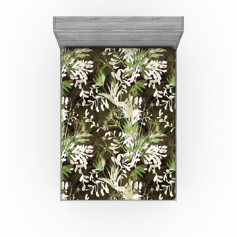 Drap-housse Ambesonne Wild Botany, California King Fitted Sheet