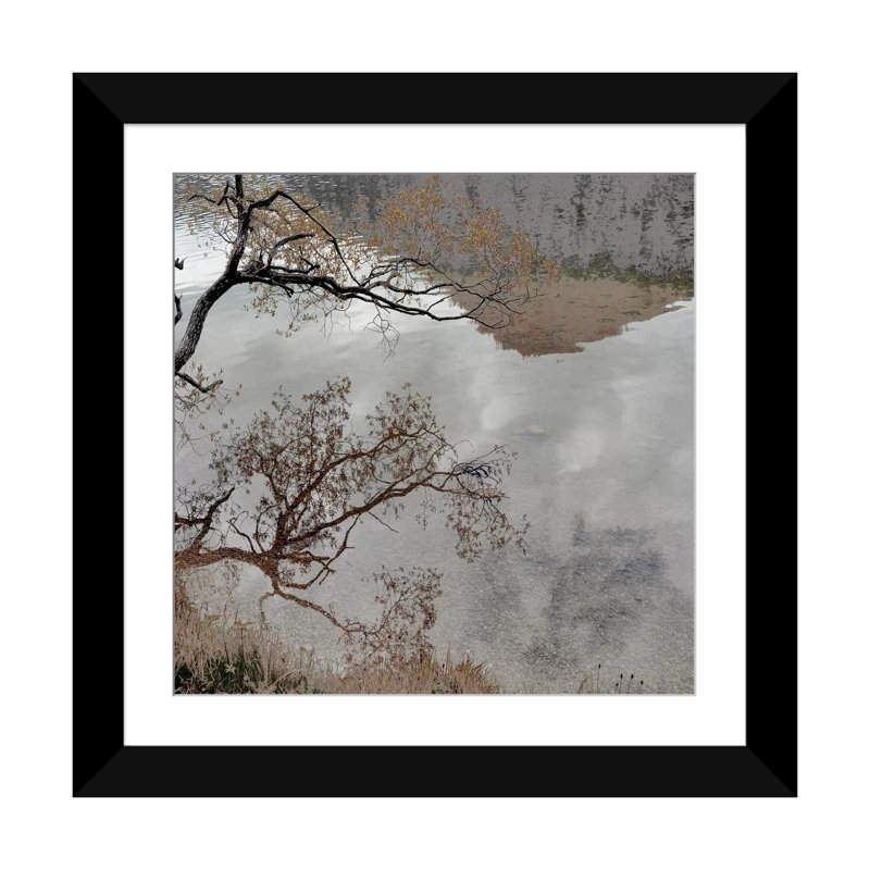 « chaud-après-midi ii », impression sur toile, H 16 po x l 16 po x P 1 po, Papier d'art encadré noir, Blanc