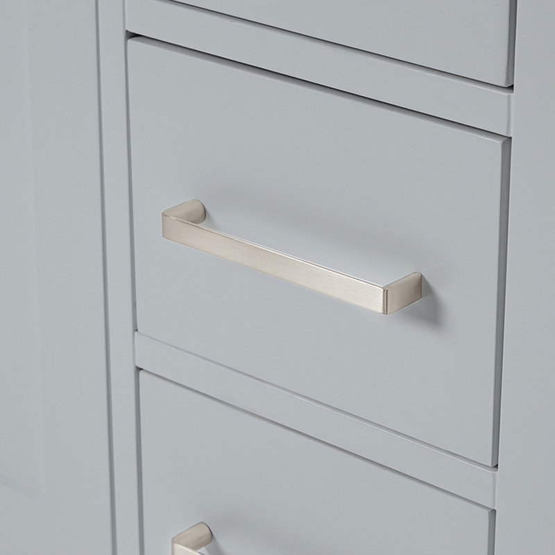 Cambridge 60'' W Double Bathroom Vanity Base, Gray, Brushed Nickel