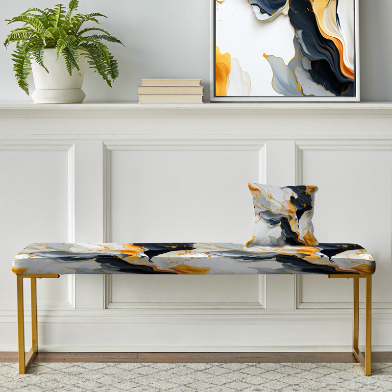 Banc rembourré Marble Gold, Urban Retreat Marble Pattern