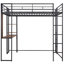 Lit mezzanine en métal avec 2 tablettes et 1 bureau-530536580