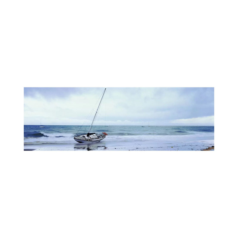 Sailboat In Ocean, Santa Barbara, Santa Barbara County, California, USA by Panoramic Images - Wrapped Canvas Panoramic Print