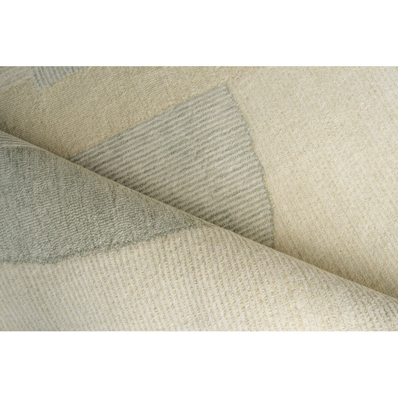 Mikura Hand Tufted New Zealand Wool Sage/Ivory Area Rug, 8'X10'
