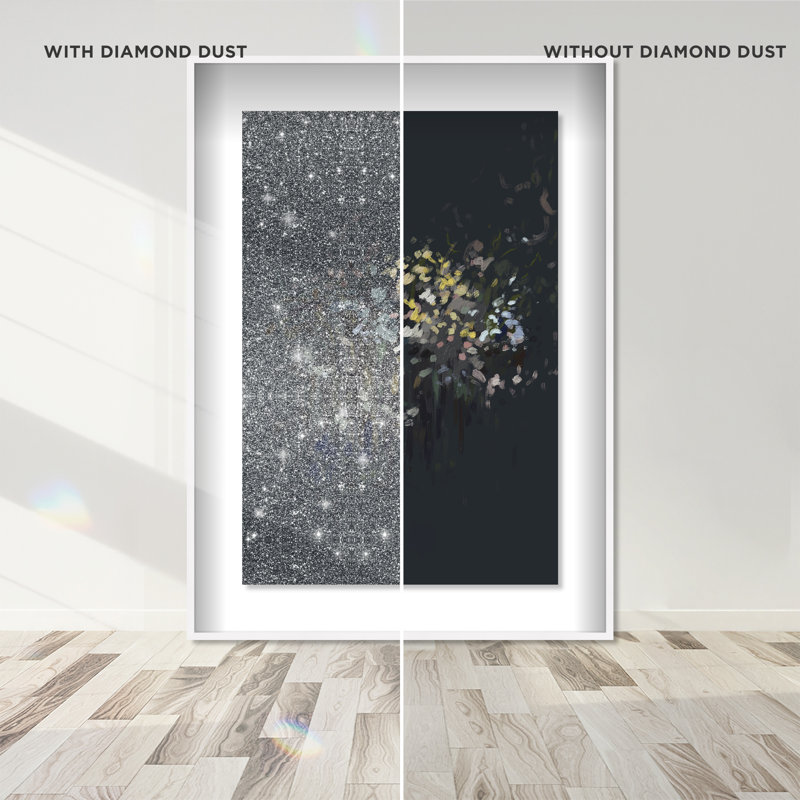 Midnight Flowers Print by Oliver Gal, 17.5"H x 25.5"W, White Shadowbox