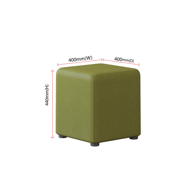 Faux Leather Cube Seating, Lime 