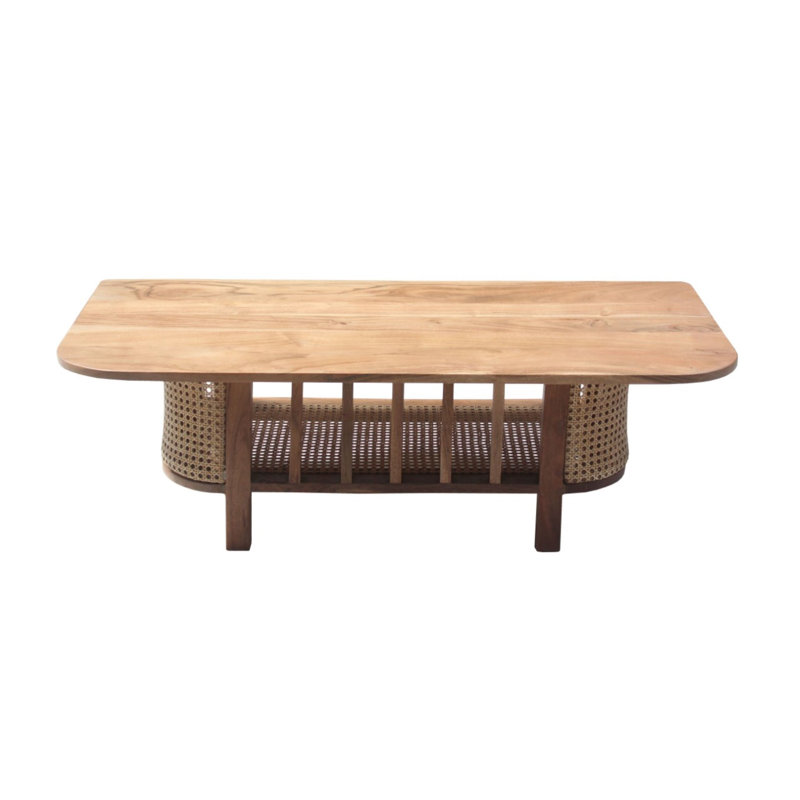 Table d'appoint en bois avec canne