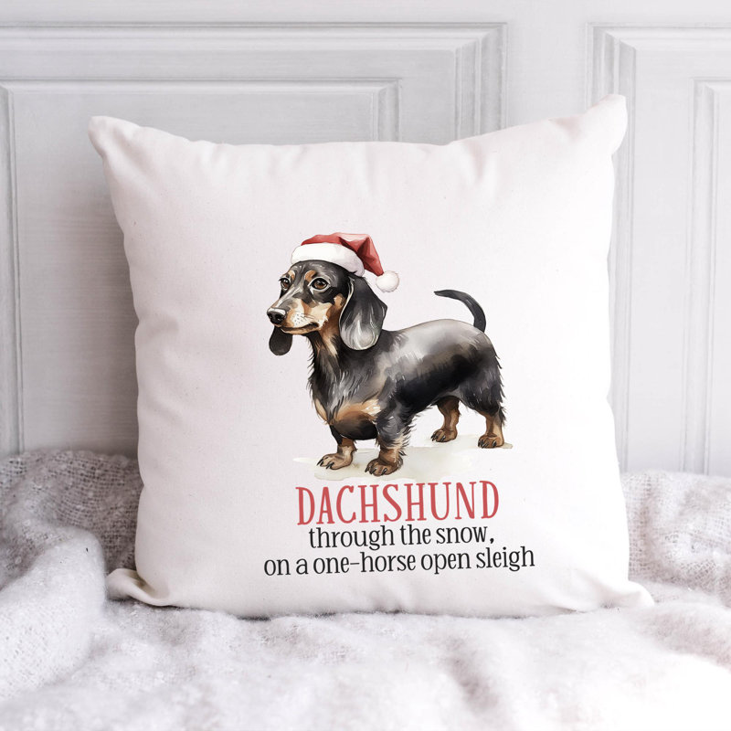 Coussin décoratif 06_dachshund, 16 po x 16 po