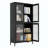 Classic Metal Storage Cabinet Display Cabinet With 4 Glass Doors 4 Shelves Cabinet  Bookcase Side Cabinet For Home Office Living Room Kitchen Hallway, Waffle Grids Tempered Glass