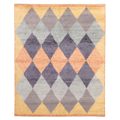 Tapis gris et doré 8 pi 2 po x 9 pi 11 po Marrakech