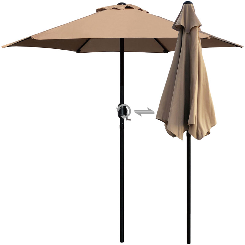 Parasol de marché 7 pi Kaylani, Brun clair