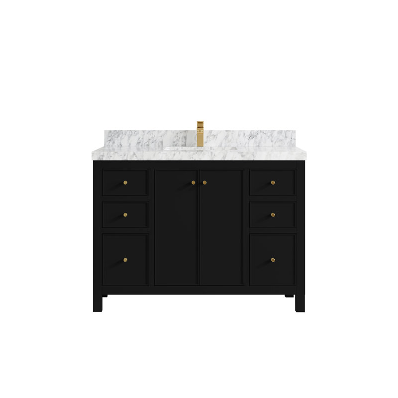 Chicago 48'' Single Bathroom Vanity with Top, Carrara Marble