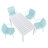 Holiday - 4Pcs Stackable PP Armchair For Indoor/Outdoor Use – Ergonomic Slatted Back With 55 Inch White Modern Long Table - Indoor/Outdoor- Lightweight PP Tabletop With Metal-740342162