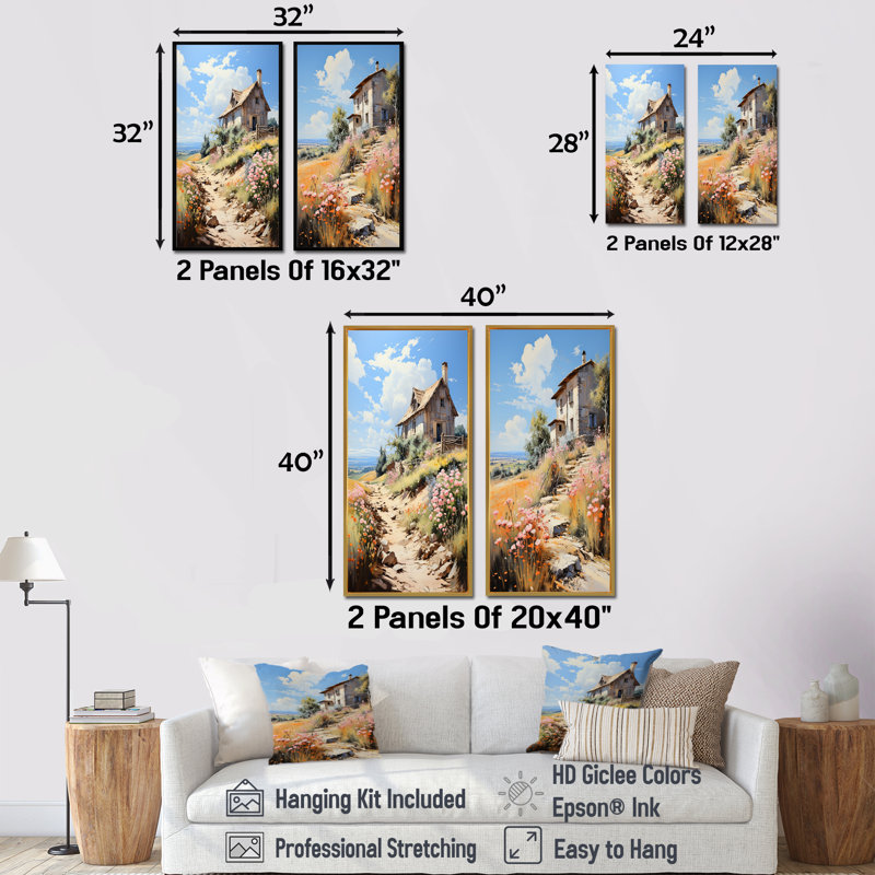 Sommet Cottage dans les Alpes françaises I - ensemble de salon 2 pièces, Cadre flottant noir, H 28 po x l 25 po