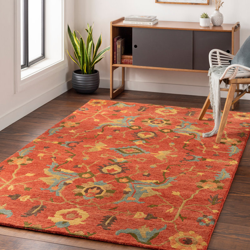 Anastacia Wool Floral Area Rug, Rectangle 9' x 13'