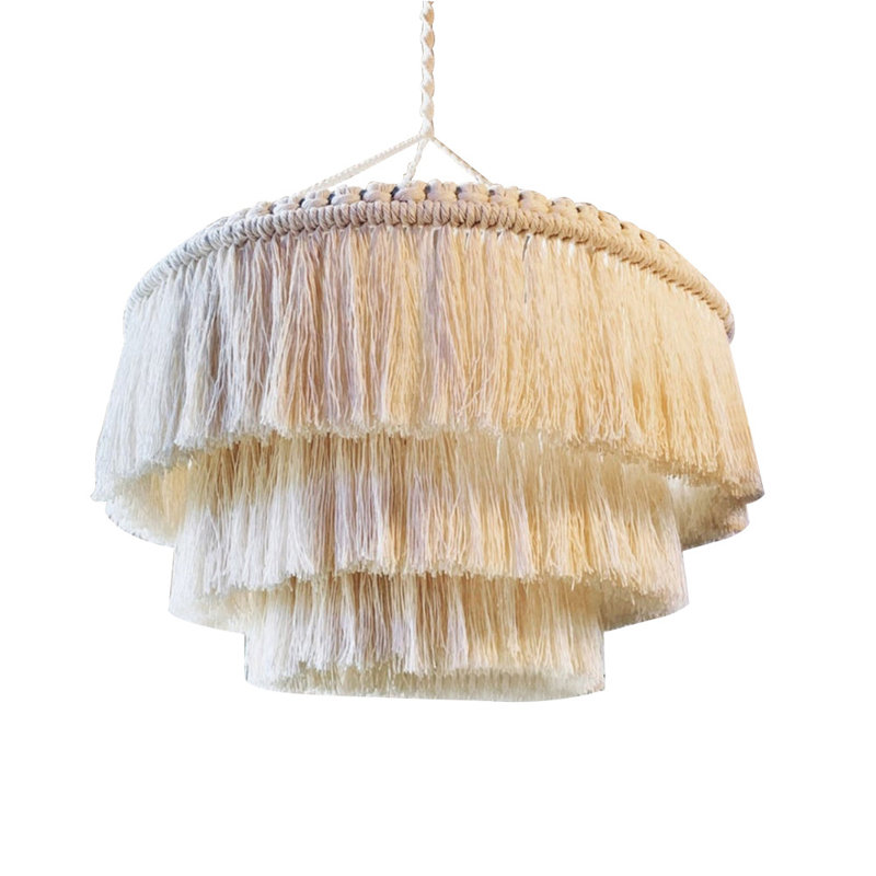 30cm H Cotton Lamp Shade in Beige