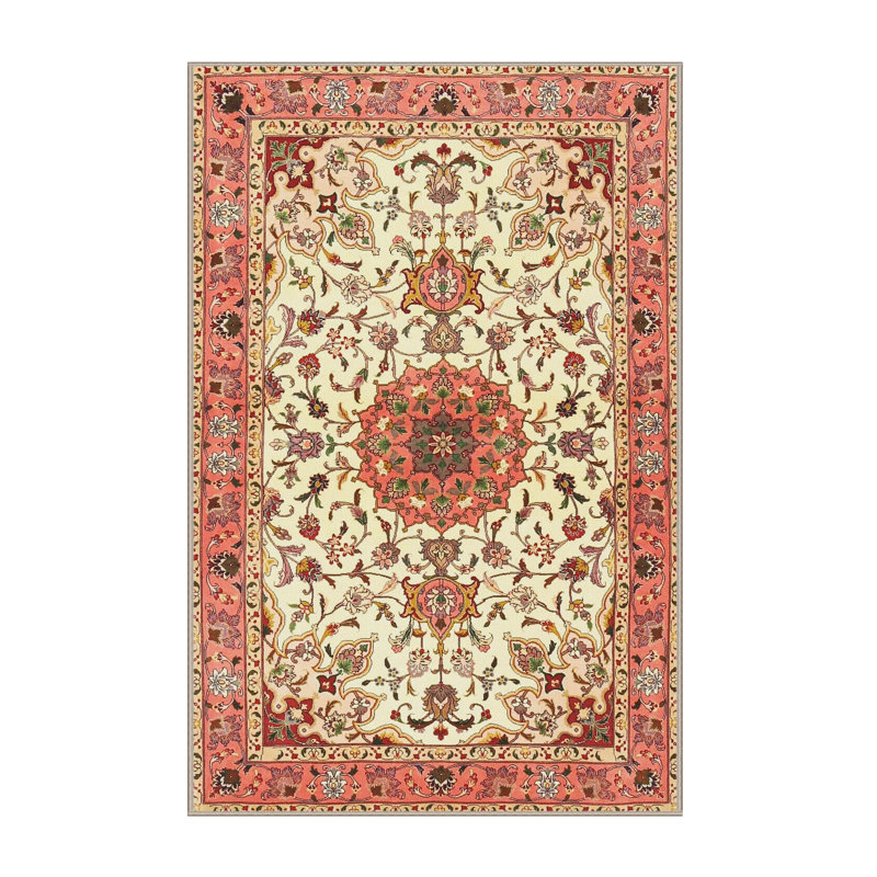 Tapis traditionnel rouge / crème Thorsby, Rectangle 4 pi x 6 pi