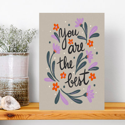 «You Are The Best Modern Violet Flower», art mural