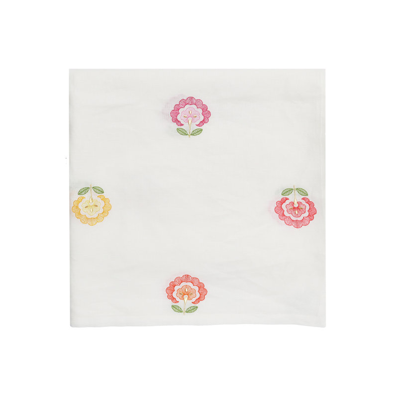 Carnation Tablecloth, White/Pink/Orange