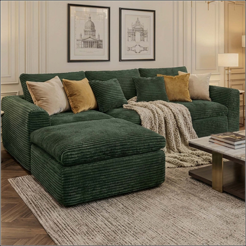 Canapé modulaire de 108 pouces, canapé en mousse à haute densité de 30 résilience avec coussins de nuage à double couche, canapé réversible multi-configuration, aucun assemblage requis pour le salon
