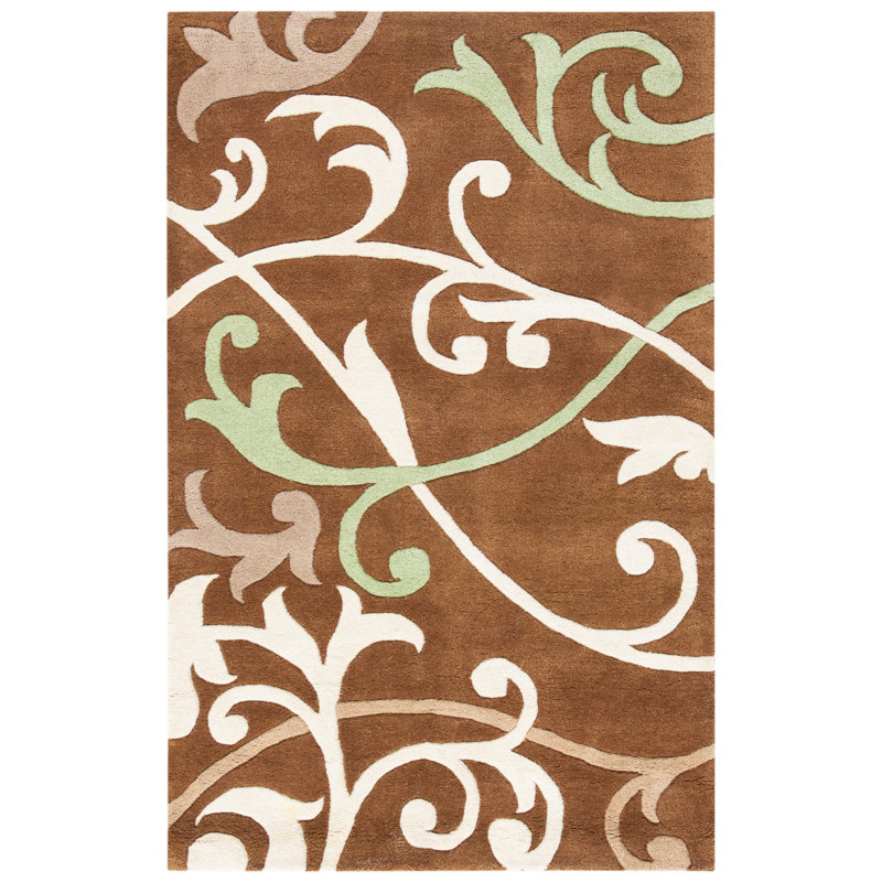 Soho Hand Tufted Wool Floral Rug, Rectangle 3'6" x 5'6"