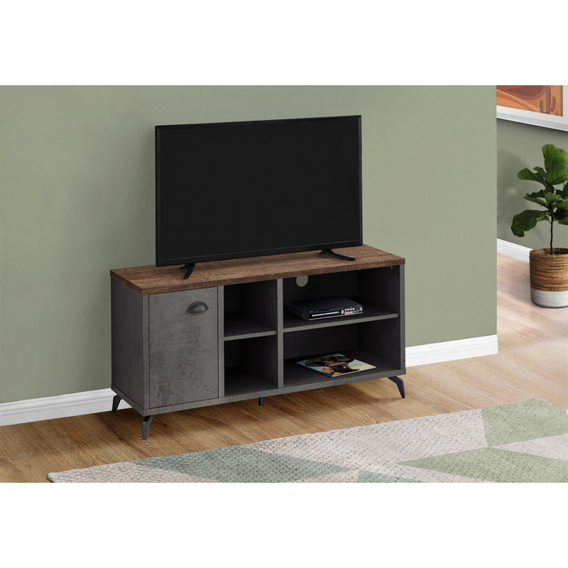 Stylish and Functional TV Stand with Ample Storage, Cable Management, and Rustic Modern Design, Gray