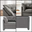 Fauteuil surdimensionné en chenille moderne, design bas, gris ardoise-582608660