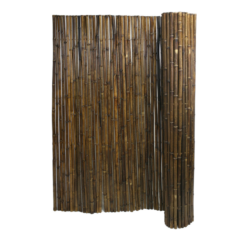 Bamboo Fence Panel Outdoor Privacy Screen, 6' H x 8' W, Caramel Brown
