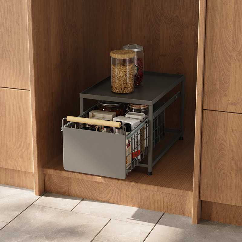 Spice Rack, 25.5cm H x 39cm W x 24.5cm D, Black