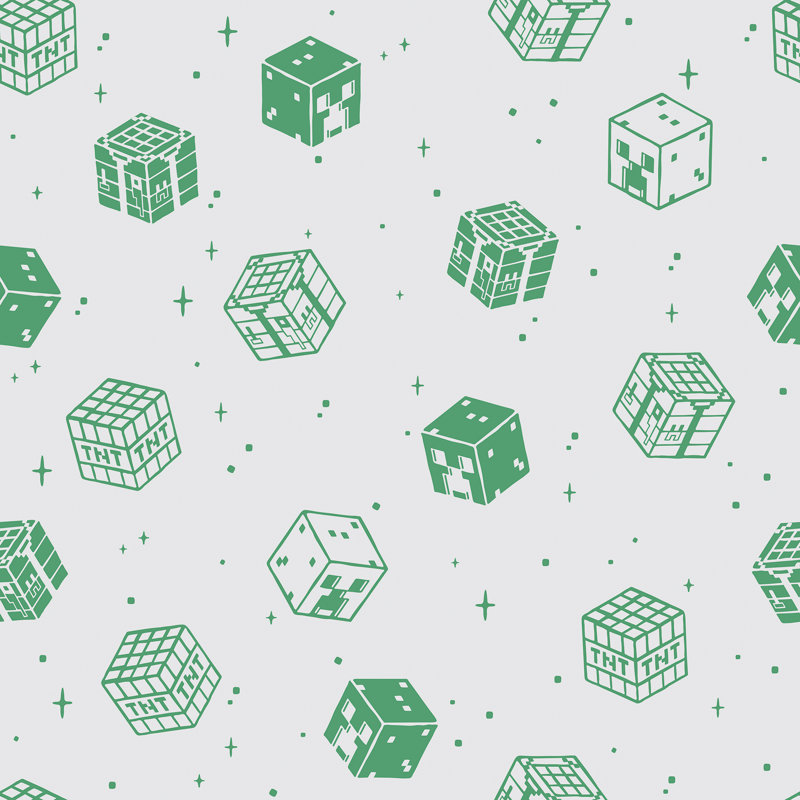 Papier peint adhésif Minecraft Blocks, Gris